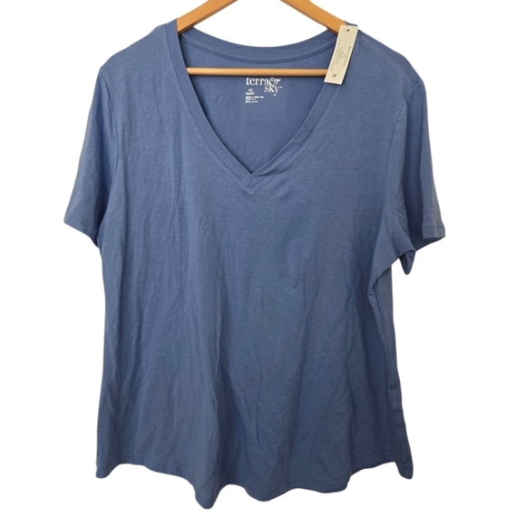 Terra & Sky Tops - Terra & Sky Women's V-Neck Tops Size 0X/14